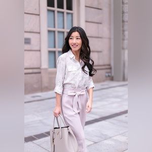 Express Paperbag High Rise Pants Pink